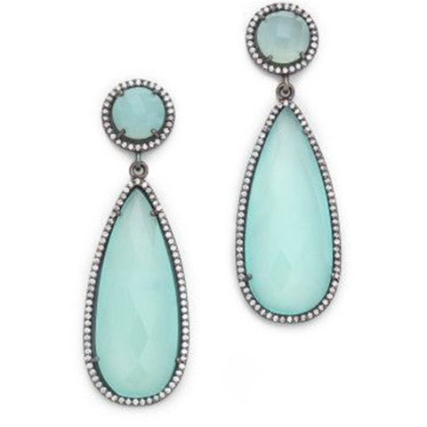 Susan Hanover Blue Opal Chalcedony Earrings