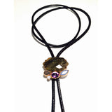 Leather Spike Bolo Necklace
