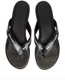 Balenciaga Round Flip Flop Sandals Black & White
