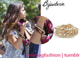 <a href="http://rockmintstyle.com/products/bijouterie-blue-stardust-stretch-bracelet/" target="_blank" >Selena Gomez wearing white wood Bijouterie bracelets</a>